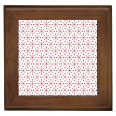 Pattern Christmas Pattern Red Stars Framed Tiles