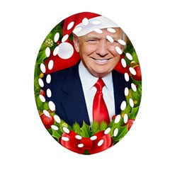Trump Wraith Make Christmas Trump Only Sticker Trump Wrait Pattern13k Red Only Ornament (oval Filigree) by snek