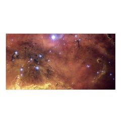 Cosmic Astronomy Sky With Stars Orange Brown And Yellow Satin Shawl by genx