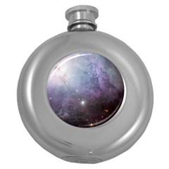 Orion Nebula Pastel Violet Purple Turquoise Blue Star Formation  Round Hip Flask (5 Oz) by genx