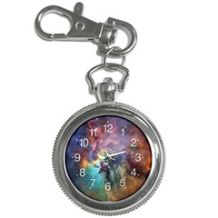 Lagoon Nebula Interstellar Cloud Pastel Pink, Turquoise And Yellow Stars Key Chain Watches