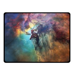 Lagoon Nebula Interstellar Cloud Pastel Pink, Turquoise And Yellow Stars Fleece Blanket (small)