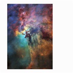 Lagoon Nebula Interstellar Cloud Pastel Pink, Turquoise And Yellow Stars Small Garden Flag (two Sides)