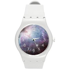 Orion Nebula Pastel Violet Purple Turquoise Blue Star Formation Round Plastic Sport Watch (m)