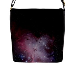 Eagle Nebula Wine Pink And Purple Pastel Stars Astronomy Flap Closure Messenger Bag (l)