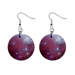 Christmas Tree Cluster Red Stars Nebula Constellation Astronomy Mini Button Earrings