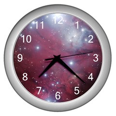 Christmas Tree Cluster Red Stars Nebula Constellation Astronomy Wall Clock (silver)