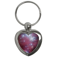 Christmas Tree Cluster Red Stars Nebula Constellation Astronomy Key Chains (heart)  by genx
