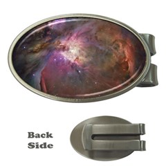 Orion Nebula Star Formation Orange Pink Brown Pastel Constellation Astronomy Money Clips (oval) 