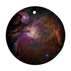 Orion Nebula Star Formation Orange Pink Brown Pastel Constellation Astronomy Round Ornament (two Sides)