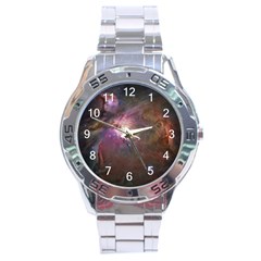 Orion Nebula Star Formation Orange Pink Brown Pastel Constellation Astronomy Stainless Steel Analogue Watch