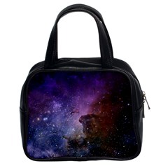 Carina Nebula Ngc 3372 The Grand Nebula Pink Purple And Blue With Shiny Stars Astronomy Classic Handbag (two Sides)