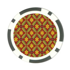 Abstract Floral Pattern Background Poker Chip Card Guard