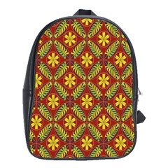 Abstract Floral Pattern Background School Bag (large)