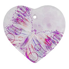 Colorful Butterfly Purple Heart Ornament (two Sides)