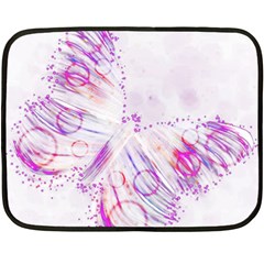 Colorful Butterfly Purple Double Sided Fleece Blanket (mini) 