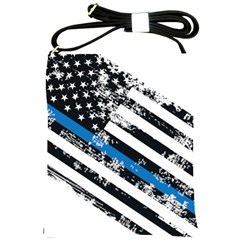 Usa Flag The Thin Blue Line I Back The Blue Usa Flag Grunge On White Background Shoulder Sling Bag by snek