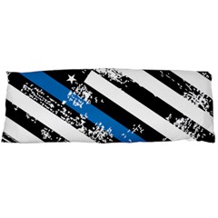 Usa Flag The Thin Blue Line I Back The Blue Usa Flag Grunge On White Background Body Pillow Case (dakimakura) by snek