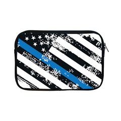 Usa Flag The Thin Blue Line I Back The Blue Usa Flag Grunge On White Background Apple Ipad Mini Zipper Cases by snek