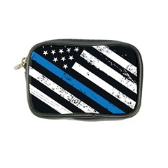 Usa Flag The Thin Blue Line I Back The Blue Usa Flag Grunge On Black Background Coin Purse by snek