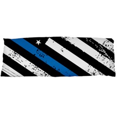 Usa Flag The Thin Blue Line I Back The Blue Usa Flag Grunge On Black Background Body Pillow Case Dakimakura (two Sides) by snek