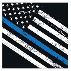 Usa Flag The Thin Blue Line I Back The Blue Usa Flag Grunge On Black Background Large Satin Scarf (square) by snek