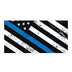 Usa Flag The Thin Blue Line I Back The Blue Usa Flag Grunge On Black Background Satin Wrap by snek