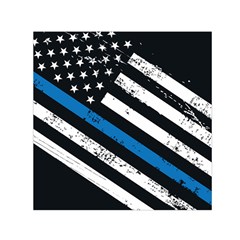 Usa Flag The Thin Blue Line I Back The Blue Usa Flag Grunge On Black Background Small Satin Scarf (square) by snek