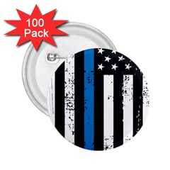 I Back The Blue The Thin Blue Line With Grunge Us Flag 2 25  Buttons (100 Pack)  by snek