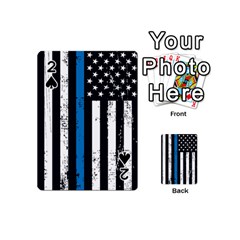 I Back The Blue The Thin Blue Line With Grunge Us Flag Playing Cards 54 (mini) by snek