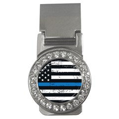 I Back The Blue The Thin Blue Line With Grunge Us Flag Money Clips (cz)  by snek