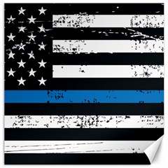 I Back The Blue The Thin Blue Line With Grunge Us Flag Canvas 20  X 20  by snek