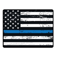 I Back The Blue The Thin Blue Line With Grunge Us Flag Double Sided Fleece Blanket (small)  by snek