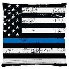 I Back The Blue The Thin Blue Line With Grunge Us Flag Large Flano Cushion Case (two Sides) by snek