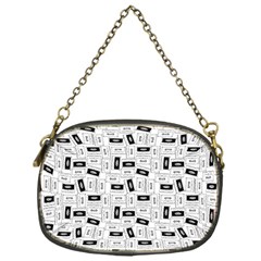 Tape Cassette 80s Retro Genx Pattern Black And White Chain Purse (one Side) by genx