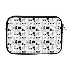 Tape Cassette 80s Retro Genx Pattern Black And White Apple Macbook Pro 17  Zipper Case by genx