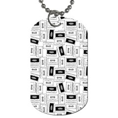 Tape Cassette 80s Retro Genx Pattern Black And White Dog Tag (one Side) by genx