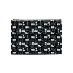 Tape Cassette 80s Retro Genx Pattern Black And White Cosmetic Bag (medium) by genx