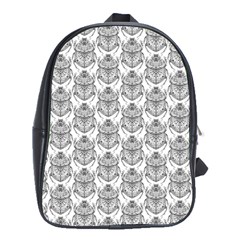 Scarab Pattern Egyptian Mythology Black And White School Bag (xl) by genx