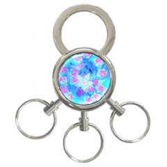 Blue And Hot Pink Succulent Underwater Sedum 3-ring Key Chains