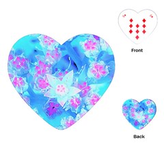 Blue And Hot Pink Succulent Underwater Sedum Playing Cards (heart) by myrubiogarden