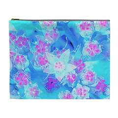 Blue And Hot Pink Succulent Underwater Sedum Cosmetic Bag (xl) by myrubiogarden