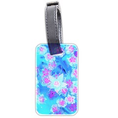 Blue And Hot Pink Succulent Underwater Sedum Luggage Tags (two Sides) by myrubiogarden