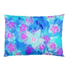 Blue And Hot Pink Succulent Underwater Sedum Pillow Case (two Sides) by myrubiogarden