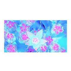 Blue And Hot Pink Succulent Underwater Sedum Satin Wrap by myrubiogarden