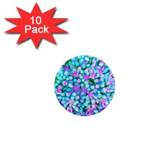 Blue And Hot Pink Succulent Sedum Flowers Detail 1  Mini Magnet (10 Pack)  by myrubiogarden