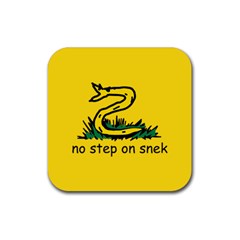 No Step On Snek Gadsden Flag Meme Parody Rubber Coaster (Square) 