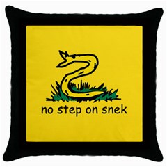 No Step On Snek Gadsden Flag Meme Parody Throw Pillow Case (Black)