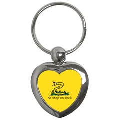 No Step On Snek Gadsden Flag Meme Parody Key Chains (heart)  by snek