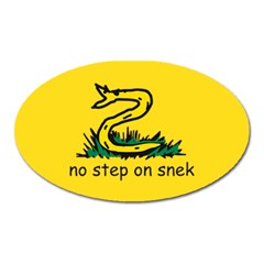 No Step On Snek Gadsden Flag Meme Parody Oval Magnet by snek